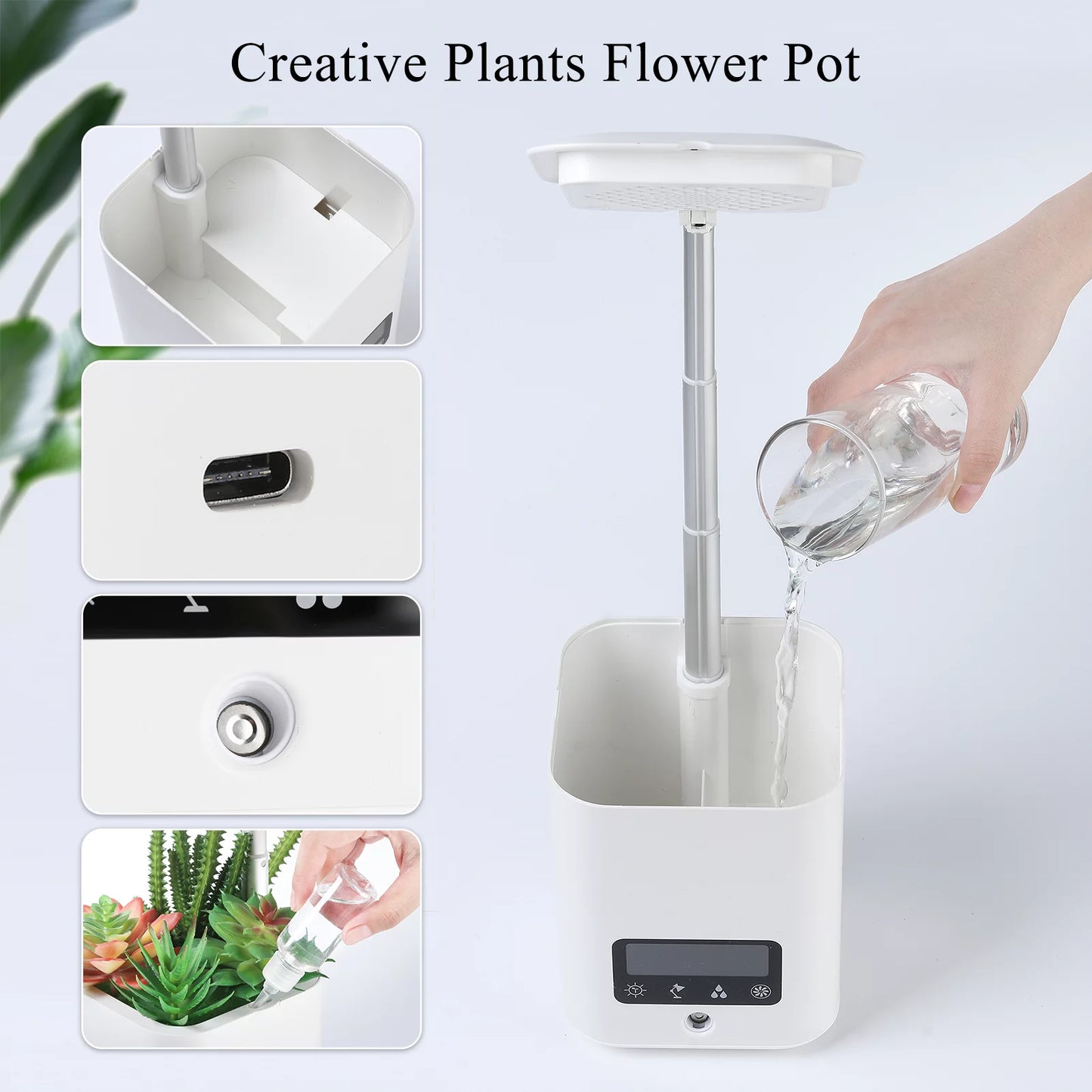 Aibecy Smart Planter Indoor Plants Indoor Garden Grow with Table Desk Lamp Humidifier Automatic Hydroponics Kit Planters Herb Small Plants