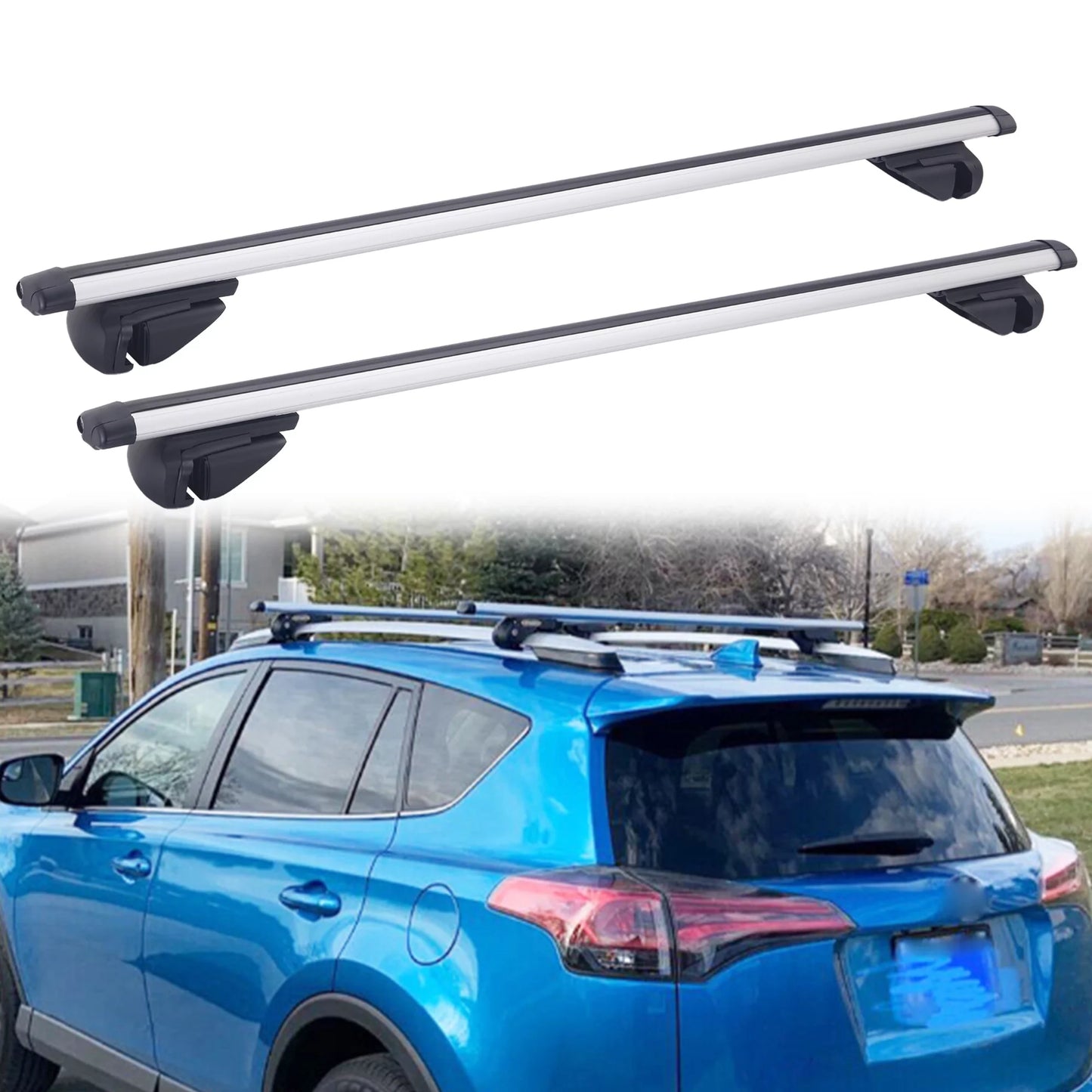 46" Car Top Roof Rack Cross Bar Bicycle Cargo Carrier For Subaru Outback Wagon