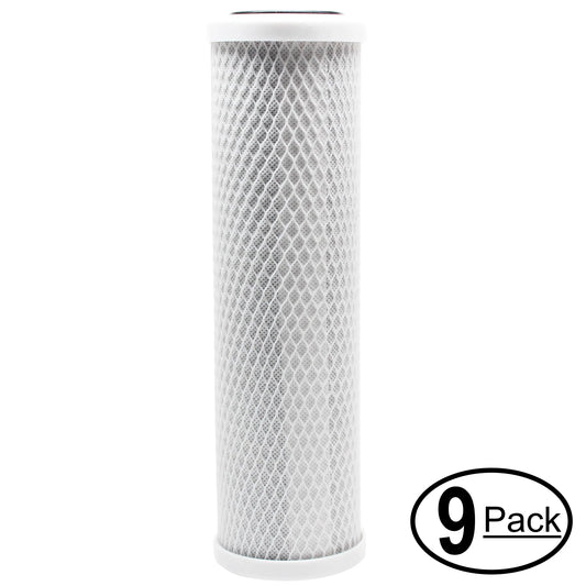 9-Pack with GE GXRM10RBL Activated Carbon Block Filter - Universal 10 inch Filter GE REVERSE OSMOSIS FILTRATION SYSTEM - Denali Pure Brand