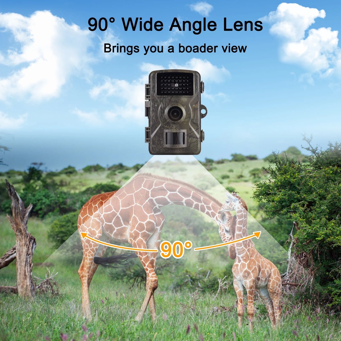 16MP 1080P Wildlife Trail Camera with 2.0 Inch TFT Color Screen - Features 0.8s Trigger Time, Infrared Night Vision, Motion Activation, and IP66 Waterproof Rating