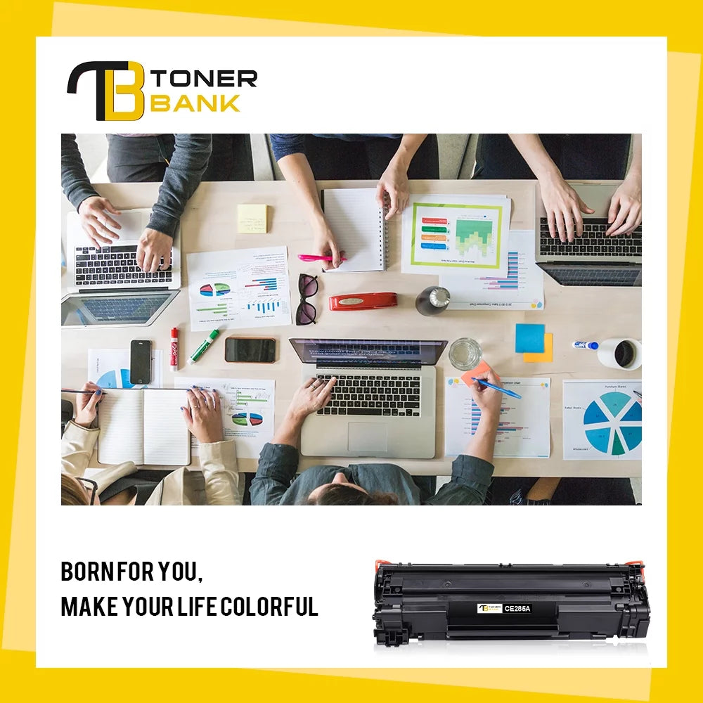 Toner Bank 85A Toner Cartridge HP CE285A 85A LaserJet Pro P1102W Pro M1212NF Pro M1132 M1210 M1130 M1212NF M1217NFW Printer Replacement Toner Ink (Black, 1-Pack)