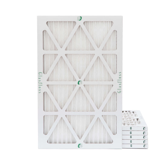 6 Pack of 16x24x1 MERV 13 Pleated Air Filters by Glasfloss. Actual Size: 15-1/2 x 23-1/2 x 7/8