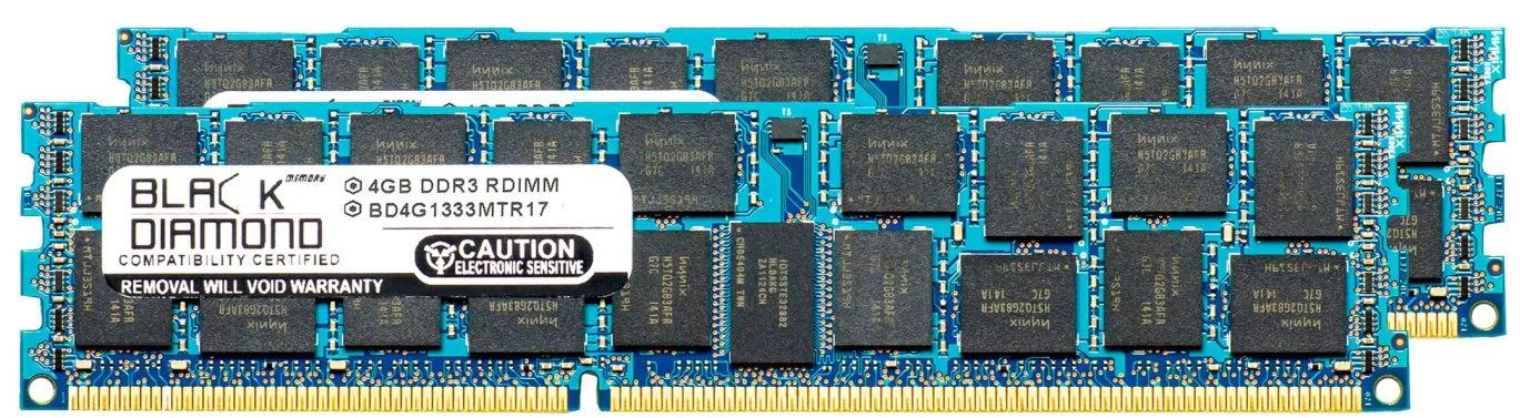 8GB 2X4GB Memory RAM SuperMicro SuperServer 5000 5016I-URF DDR3 RDIMM 240pin PC3-10600 1333MHz Black Diamond Memory Module Upgrade