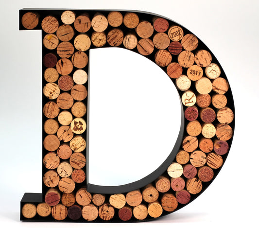 Wine Cork Holder Makes Top-notch Wine Accessories Perfect Monogrammed Gifts Women to Store Wine Corks. Wine Decor or Wine Cork Holder Decor Will Brighten Up Kitchen! (Letter D)