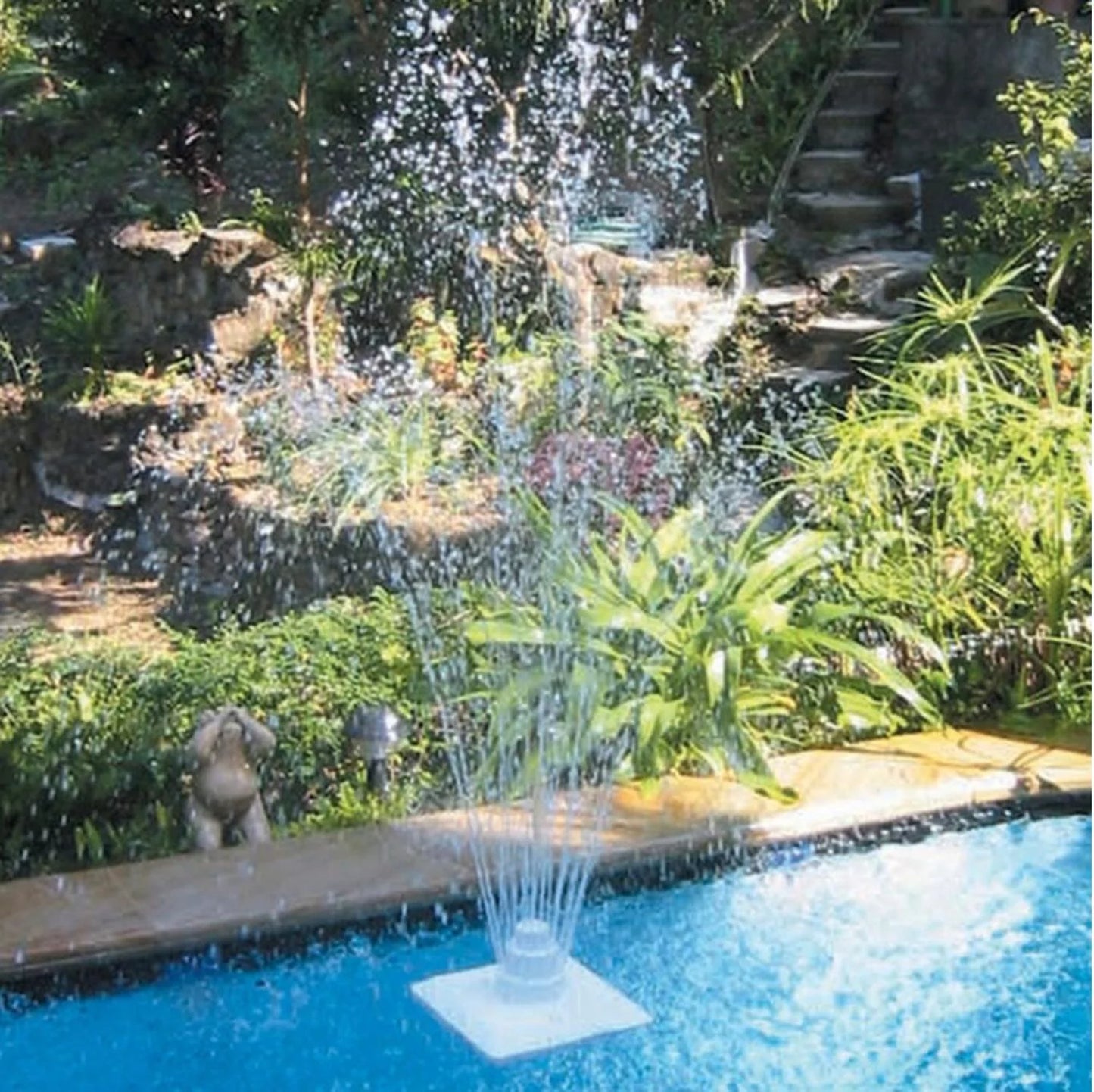 11.75" 3 Tier Floating Grecian Pool Fountain with Connection Kit