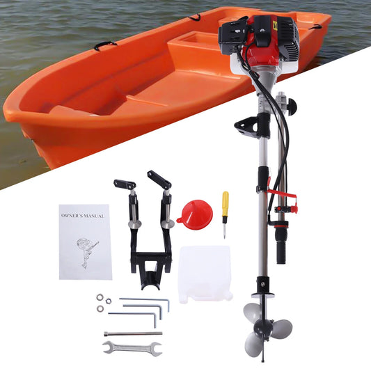 52CC 2.3 HP 2 Stroke Gas-Powered Outboard Trolling Motor Ship Engine Long Shaft