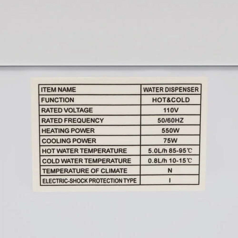 5 Gal Water Dispenser Hot & Cold Water Temperature and Child Safety Lock