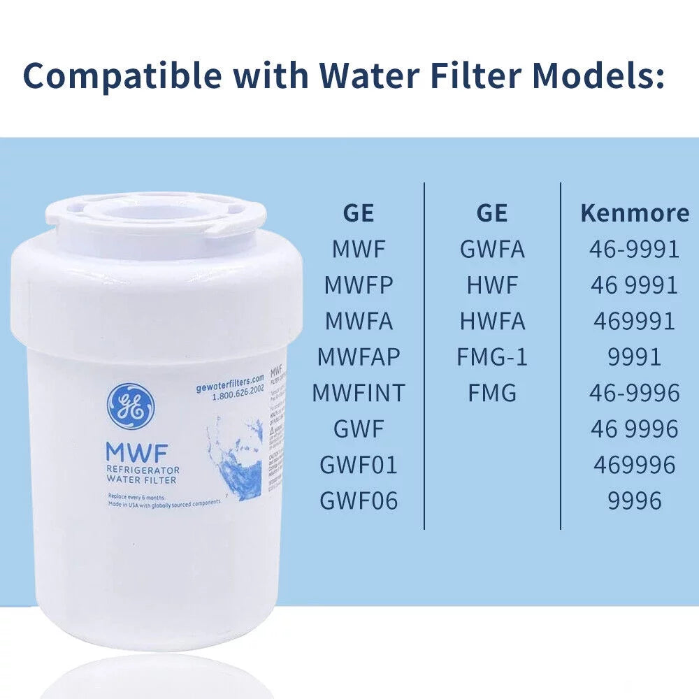 3 Pack MWF Refrigerator Water Filter, Replacement Smart Water MWFP, MWFA, GWF, HDX FMG-1, WFC1201, GSE25GSHECSS, PC75009, RWF1060