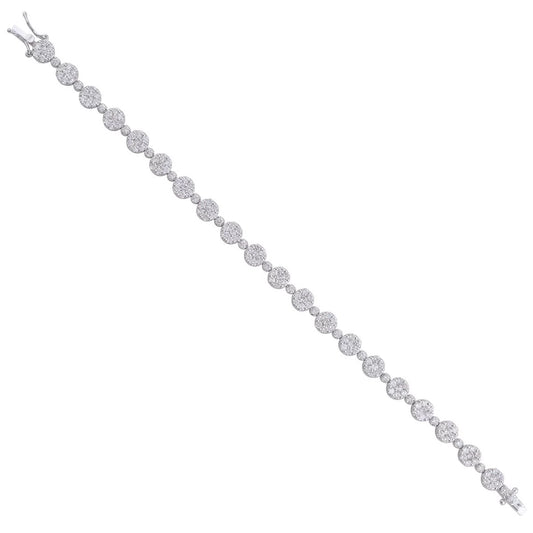 5.4 TCW Solid 18 Kt White Gold SI Clarity HI Color Diamond Designer Bracelet