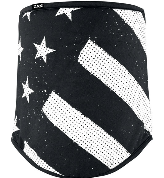 Zan Headgear Sportflex Neck Gaiter Black/White Flag