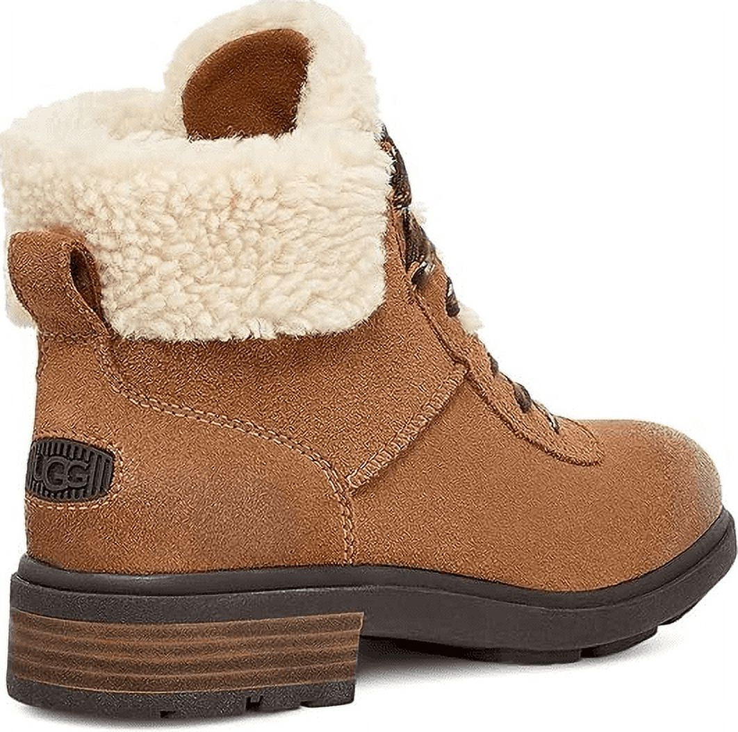 UGG Women's Harrison Cozy Lace-Up Waterproof Fashion Boot - Chestnut - Size 6