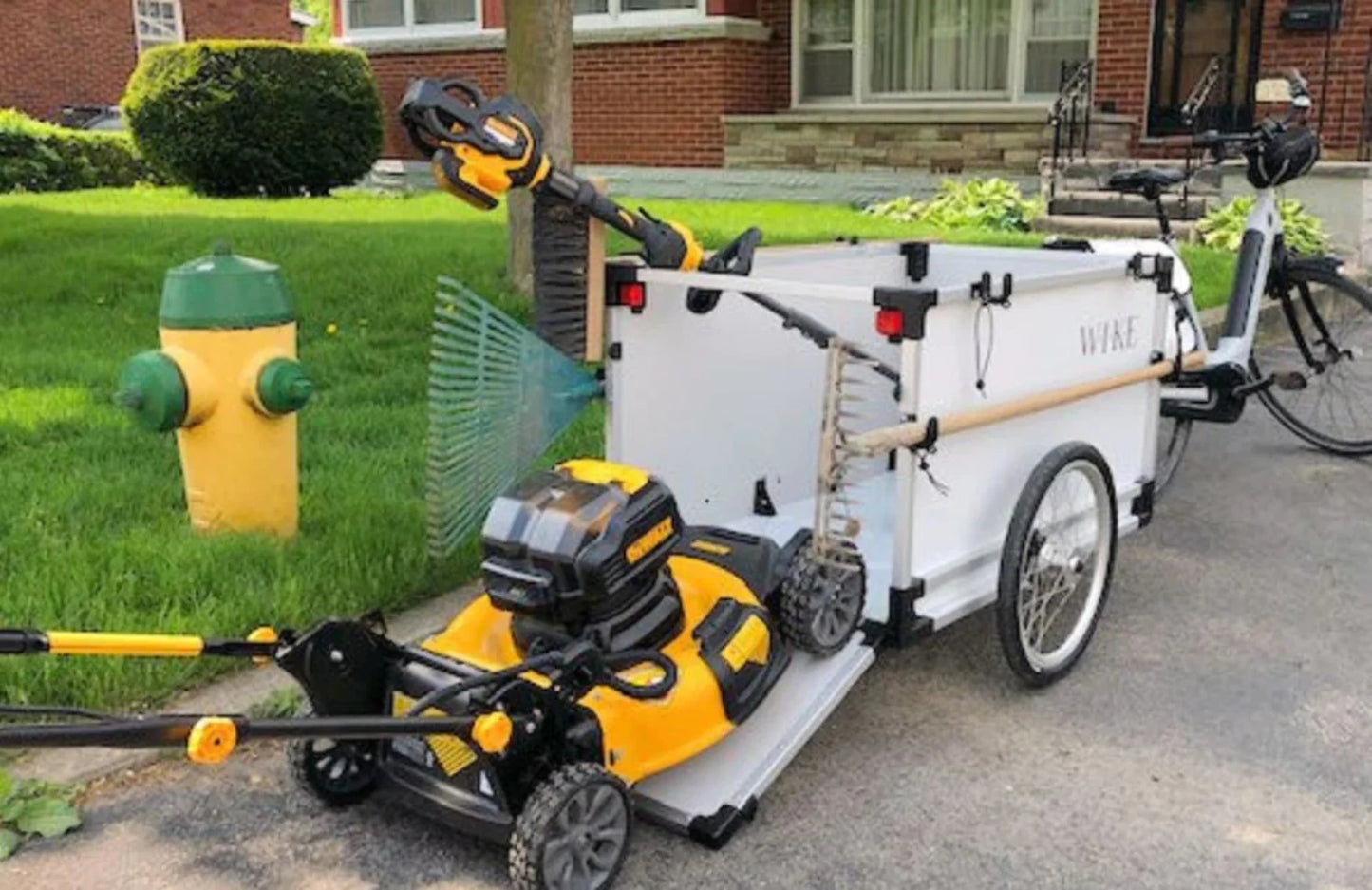 Wike Aluminum Landscaping Utility Cargo Bike Trailer