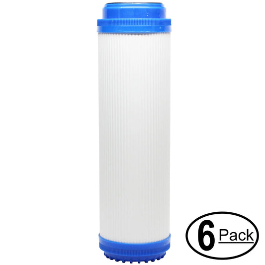 6-Pack Replacement Liquagen liqua 591 Granular Activated Carbon Filter - Universal 10-inch Cartridge LIQUAGEN- REVERSE OSMOSIS RO/DI WATER FILTER SYSTEM - Denali Pure Brand