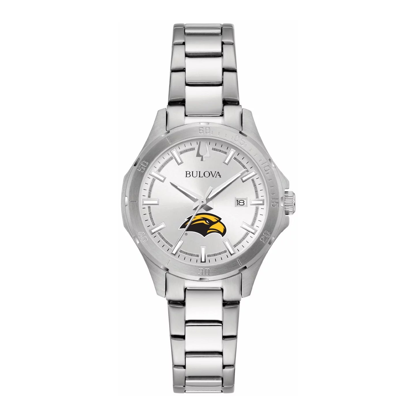 Women's Bulova Silver Southern Miss Golden Eagles Stainless Steel Classic Sport Watch