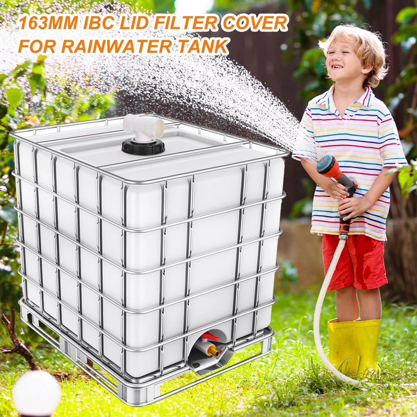 163mm IBC Lid Filter Coating T-Shaped Rainwater Tank IBC Tote Coating with Washable Nylon Filter