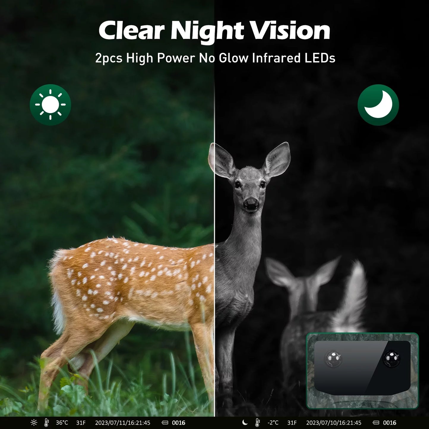 TOGUARD 4K 40MP Trail Camera, Game Deer Hunting Camera with Night Vision Waterproof IP66 0.1s Trigger Time Latest Sensor Motion 120° Wide Angel Time-Lapse Wildlife Monitor Trail Cam with SD Card