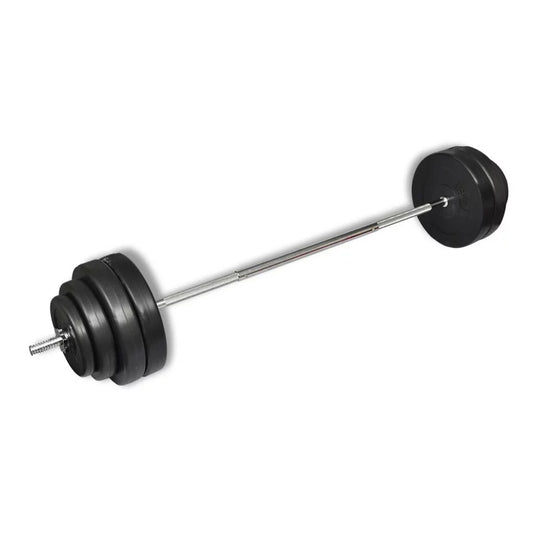 Anself Barbell with Plates Set 132 lb Weightlifting and Strength Training Barbell Home Gym