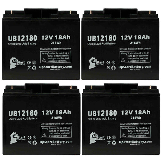 4x Pack - CSB BATTERY OF AMERICA GP12150F Battery - Replacement UB12180 Universal Sealed Lead Acid Battery (12V, 18Ah, 18000mAh, T4 Terminal, AGM, SLA)