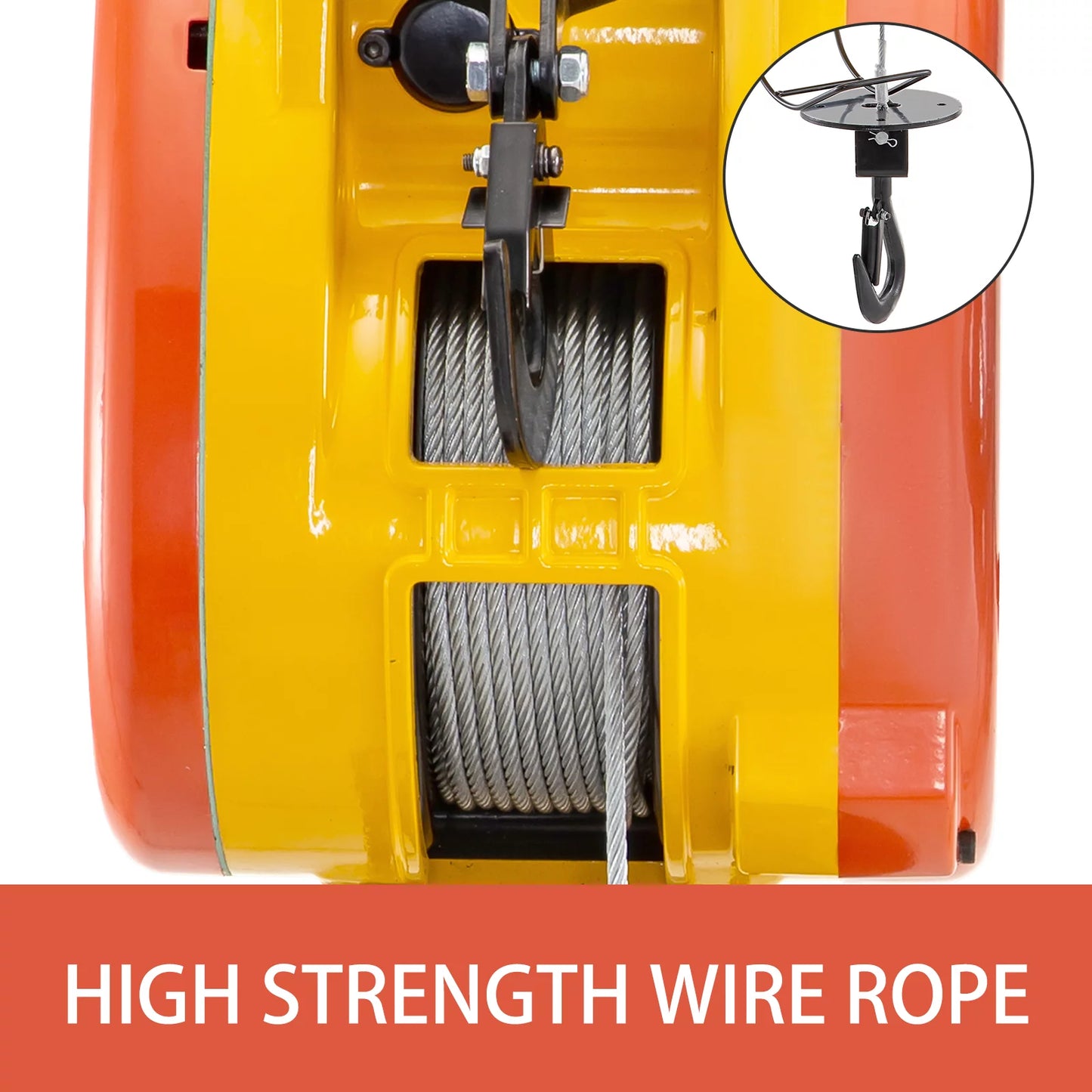 VEVOR Lift Electric Hoist 230kg Capacity Electric Winch 507lbs with 98ft/30m Length Steel Wire Rope Remote Control Crane Overhead Electric Trolley with Pulley System 110 Volts 1 Phase