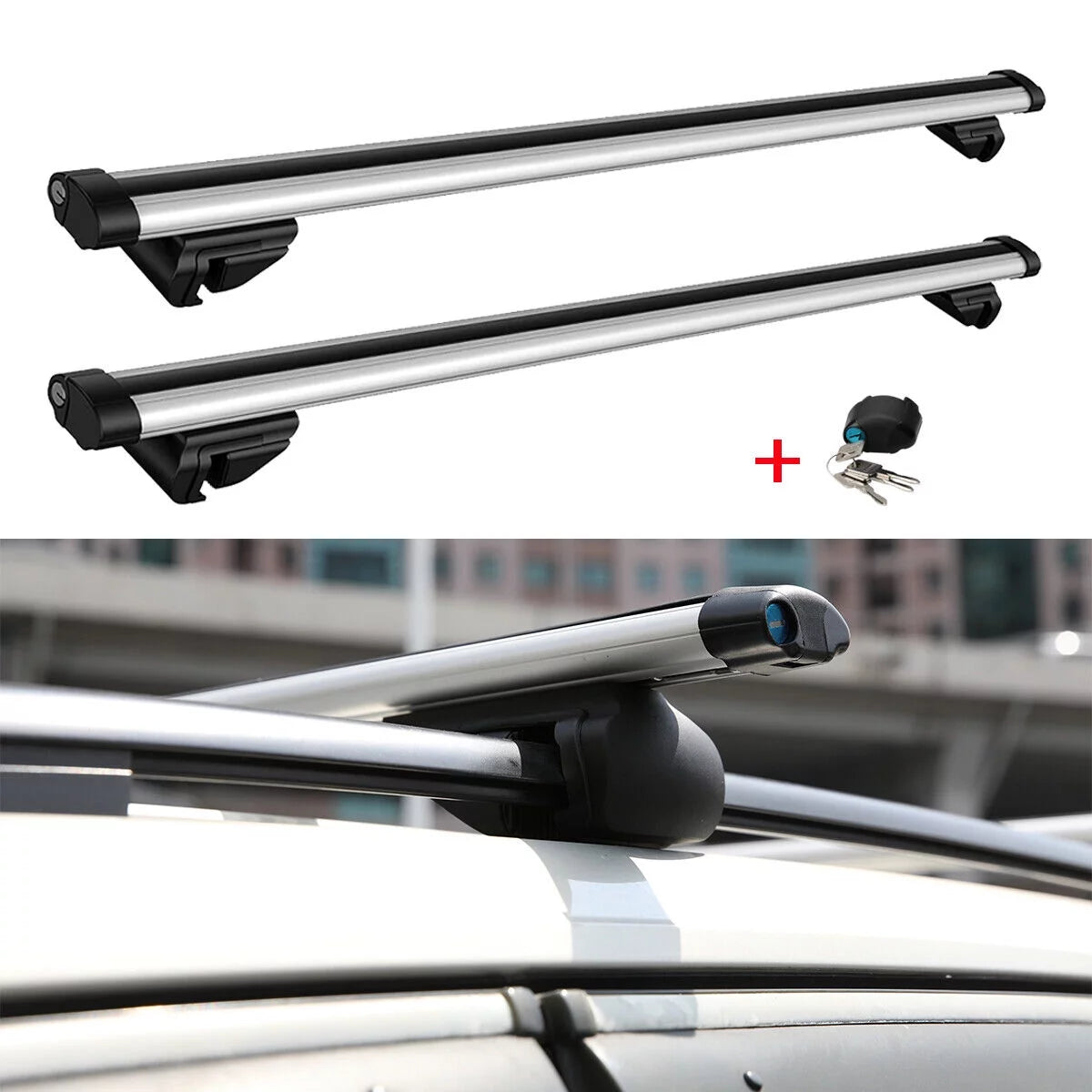 46" Car Top Roof Rack Cross Bar Bicycle Cargo Carrier For Subaru Outback Wagon