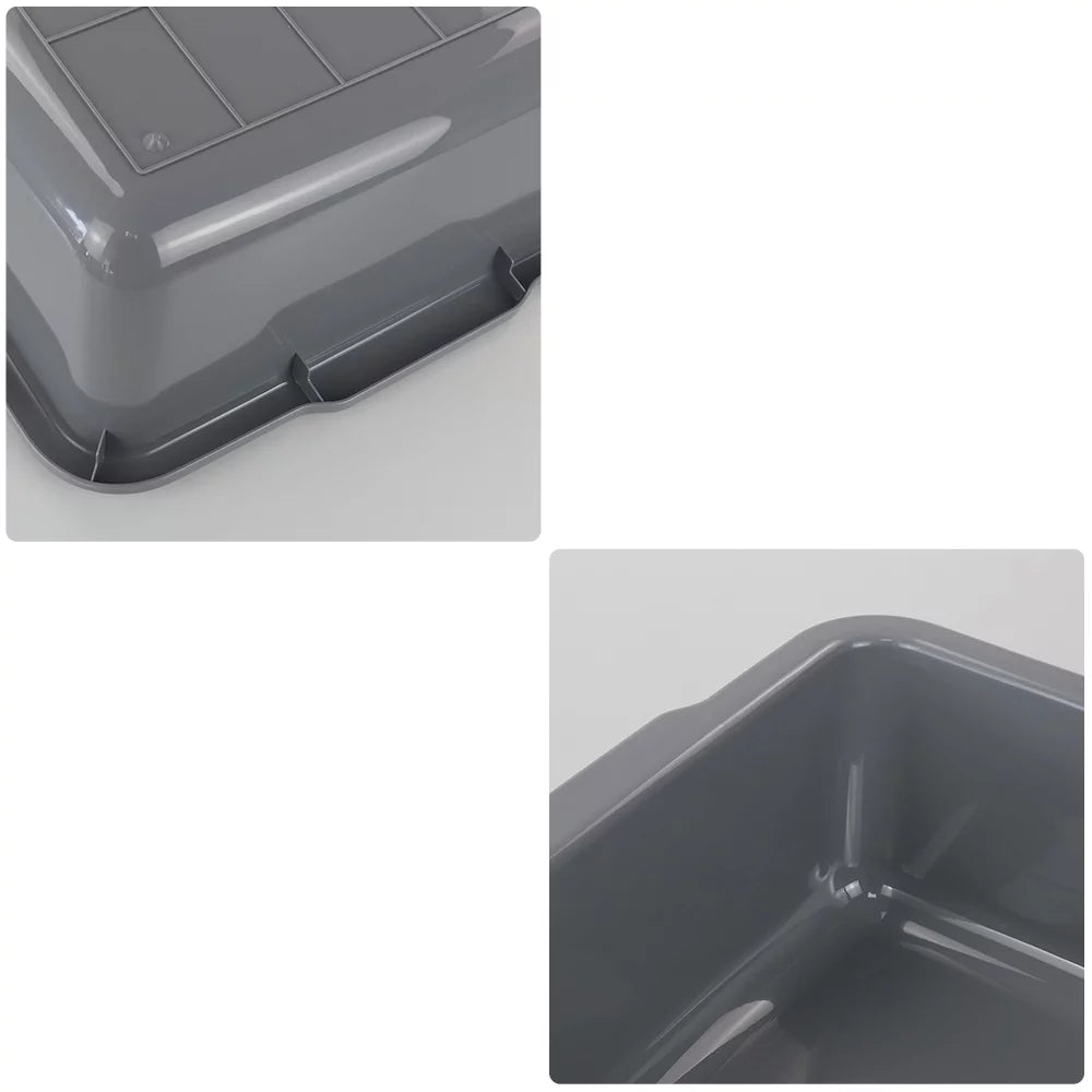 Teyyvn 4 Pack 32 L Plastic Bus Tubs, Gray Large Utility Bus Box, Commercial Tote Box