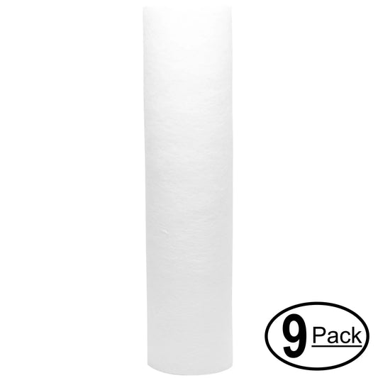 9-Pack Replacement Bulk Reef Supply 200001 Polypropylene Sediment Filter - Universal 10-inch 5-Micron Cartridge Bulk Reef Supply 10" Reverse Osmosis Canister - Denali Pure Brand