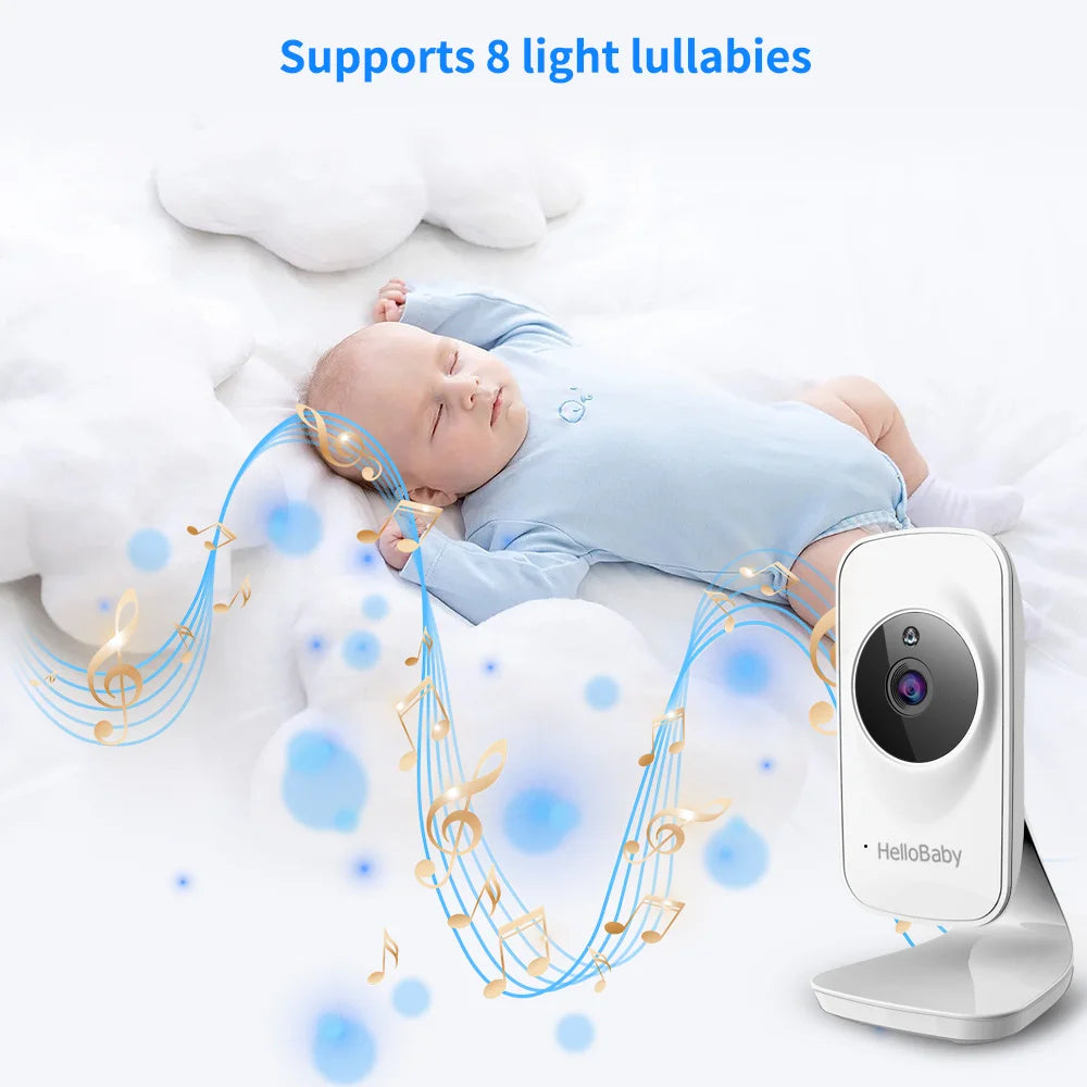 Video Baby Monitor with Camera and Audio, 5" Color LCD Screen, HelloBaby Monitor Camera, Infrared Night Vision, Temperature Display, Lullaby, Two Way Audio and VOX Mode 5 inches