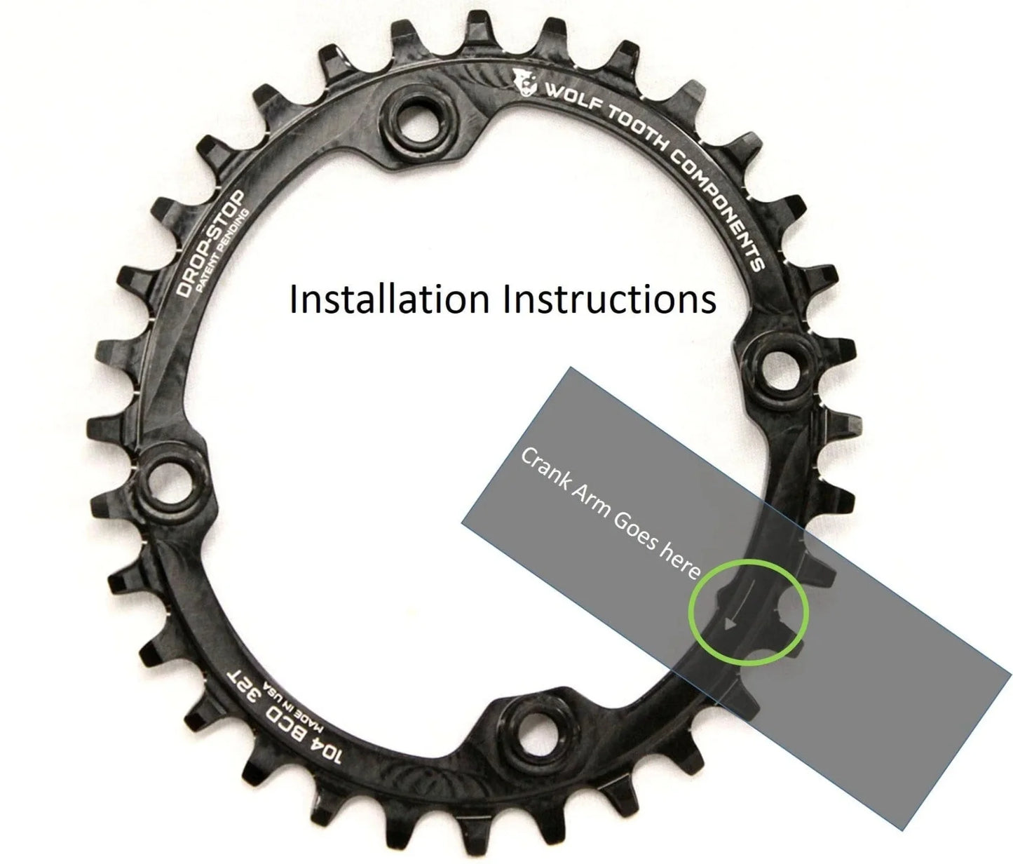 Wolf Tooth Elliptical 104 BCD Hyperglide+ Chainring - Tooth Count: 34 Chainring BCD: 104