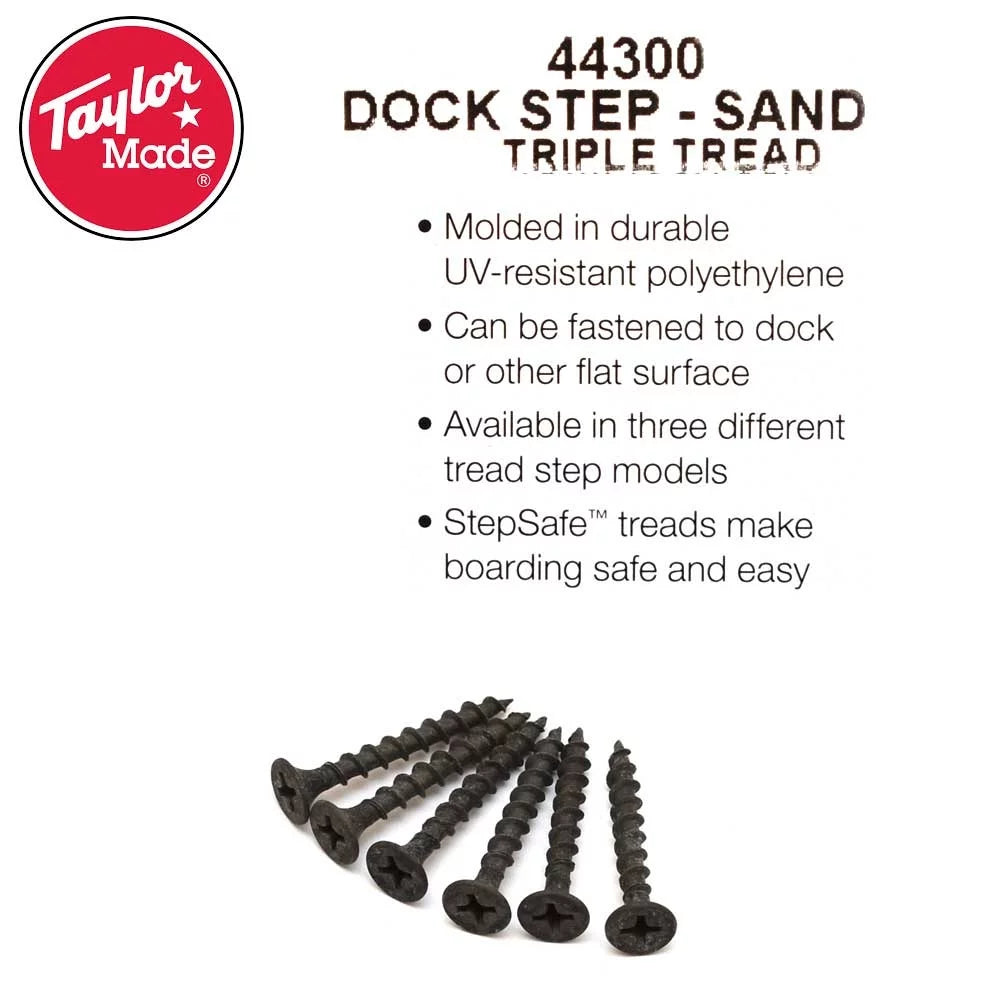 Taylor Made Watercraft Dock Step 44300 | Triple Tread Sandstone Polyethylene