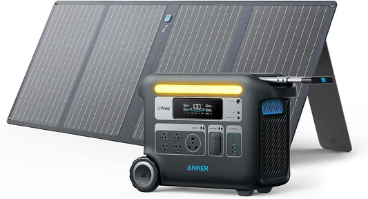 Anker SOLIX F2000 Portable Power Station, PowerHouse 767, 2048Wh GaNPrime Solar Generator with 100W Solar Panel, LiFePO4 Batteries, 4 AC Outlets Up to 2400W Home, Power Outage, Outdoor Camping