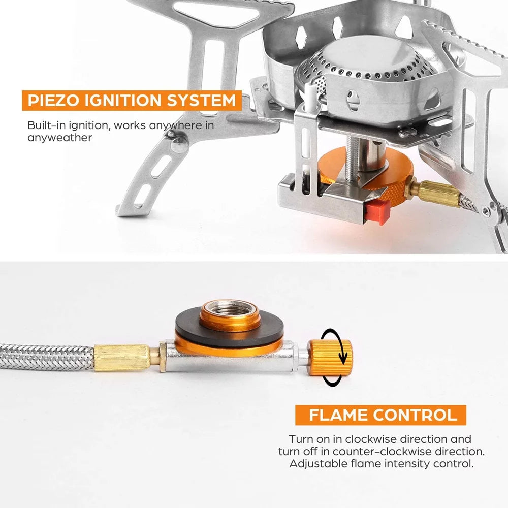 3500W Portable Mini Camping Stove Butane Propane Burner Camping Hiking