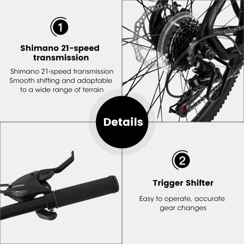 27 inch Mountain Bike 21 Speeds, Suspension Fork, Aluminum Frame Disc-Brake Men Women Mens MTB Bicycle Adlut Bike