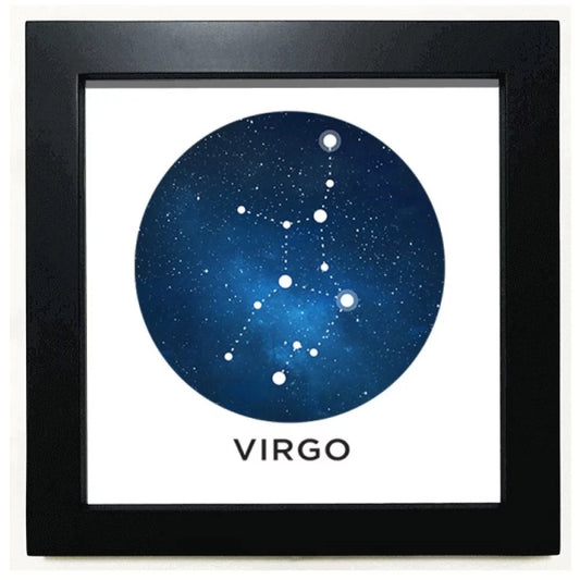 Virgo Constellation Zodiac Sign Black Square Frame Picture Wall Tabletop