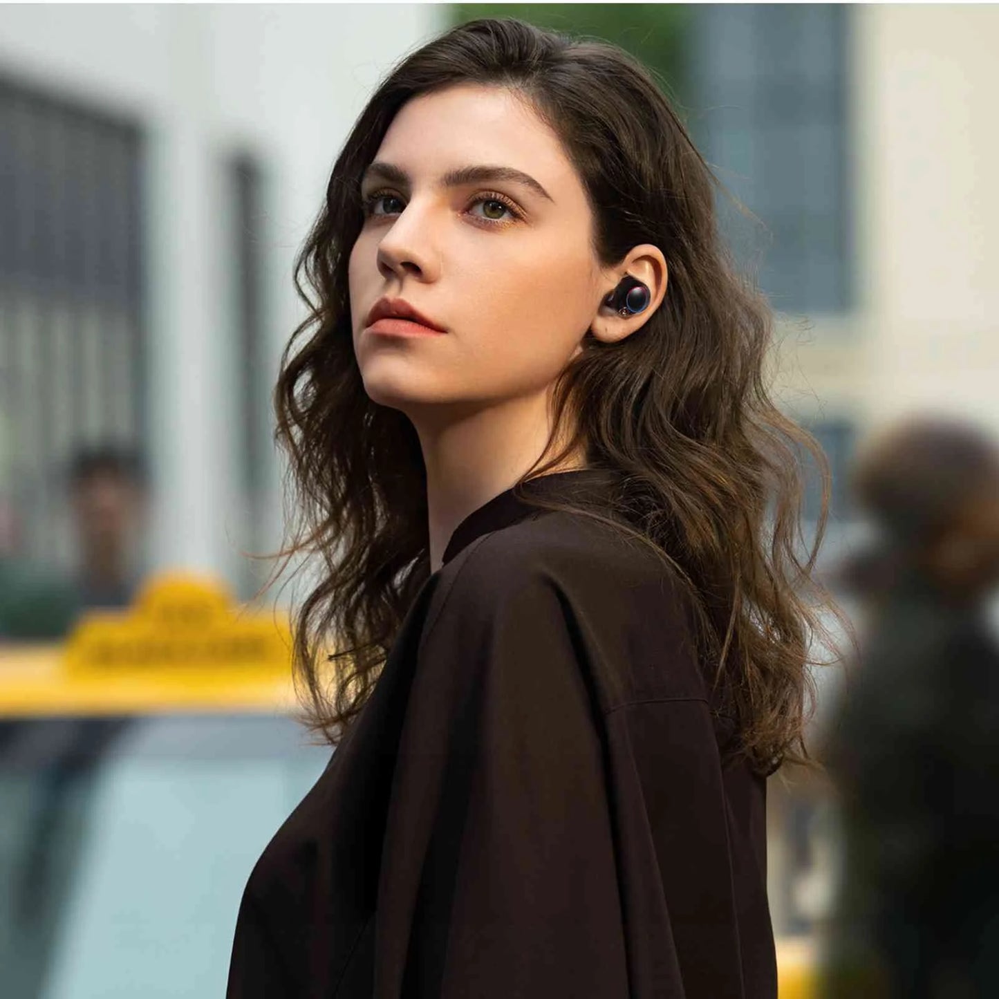 UrbanX True Wireless Bluetooth Earbuds + Charging Case, Black, Dual Connect, IPX5 Water Resistance, Bluetooth 5.2 Connection, Balanced, Bass Boost with OnePlus Ace 2