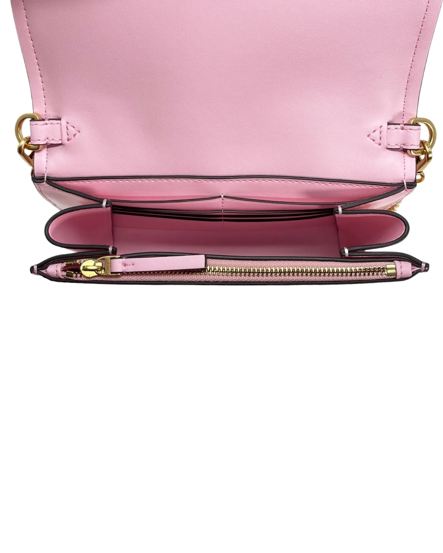 Tory Burch Women's Emerson Patent Leather Chain Wallet Crossbody Bag (Pink Plie)