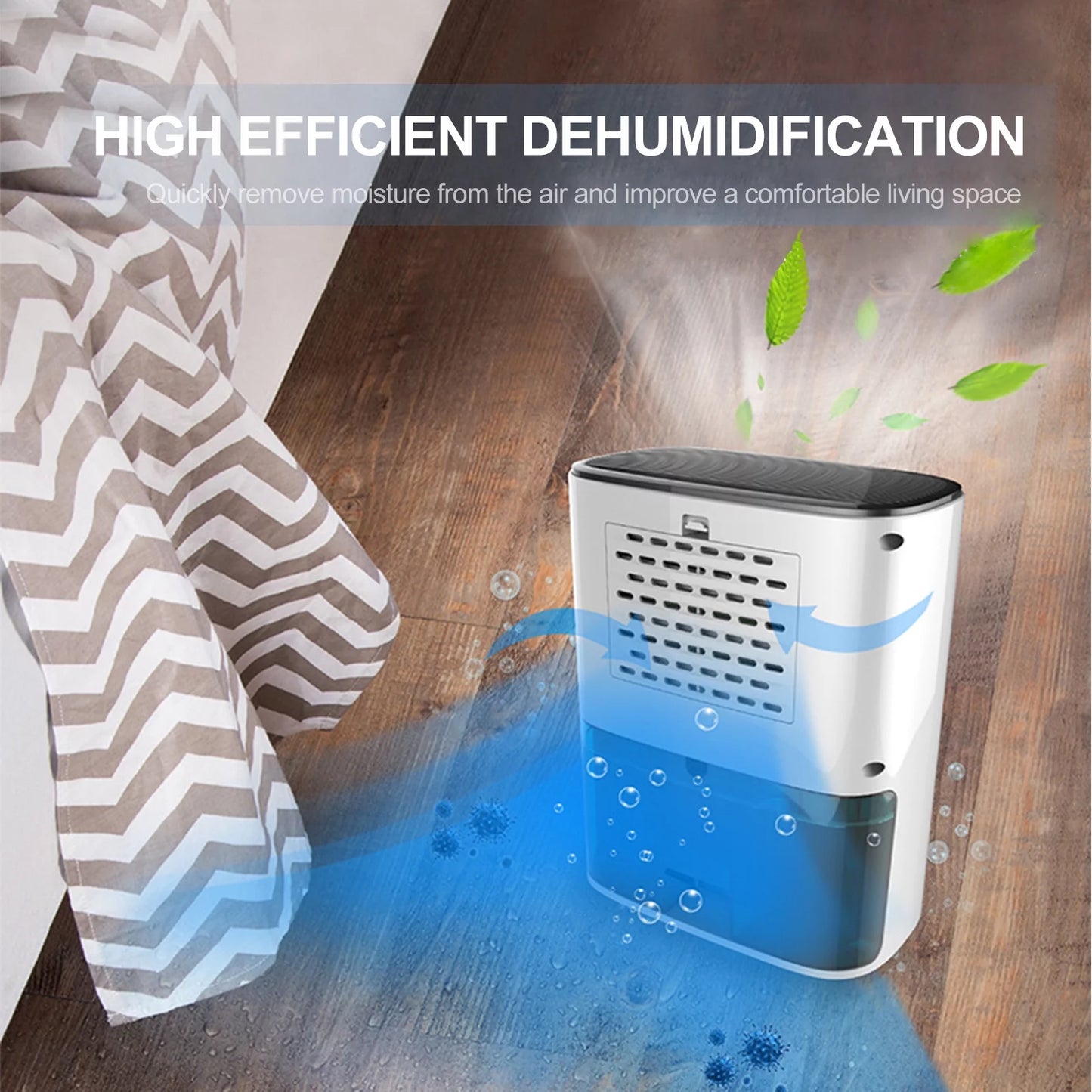 1200mL Dehumidifier to 215 Sq. Ft Portable Small Dehumidifier Auto-off Protection Humidity Control Home Basements Bedroom Garage Wardrobe RV