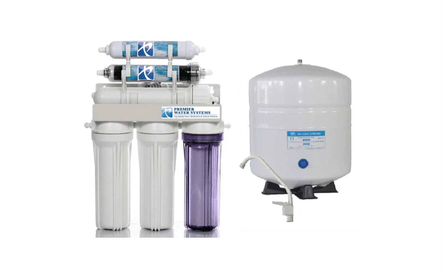 150 GPD - 6 Stage Dual Outlet Use (Drinking & 0 PPM Aquarium Reef/Deionization) Reverse Osmosis Water System (RO/DI) + Tank