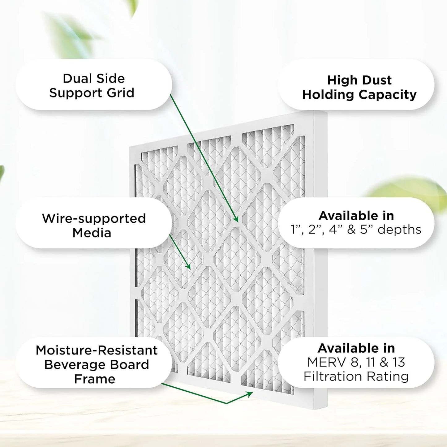 25X25x1 MERV 8 Pleated HV Furne Air Filters. Case Of 12. Ext Size: 24-1/2 X 24-1/2 X 3/4