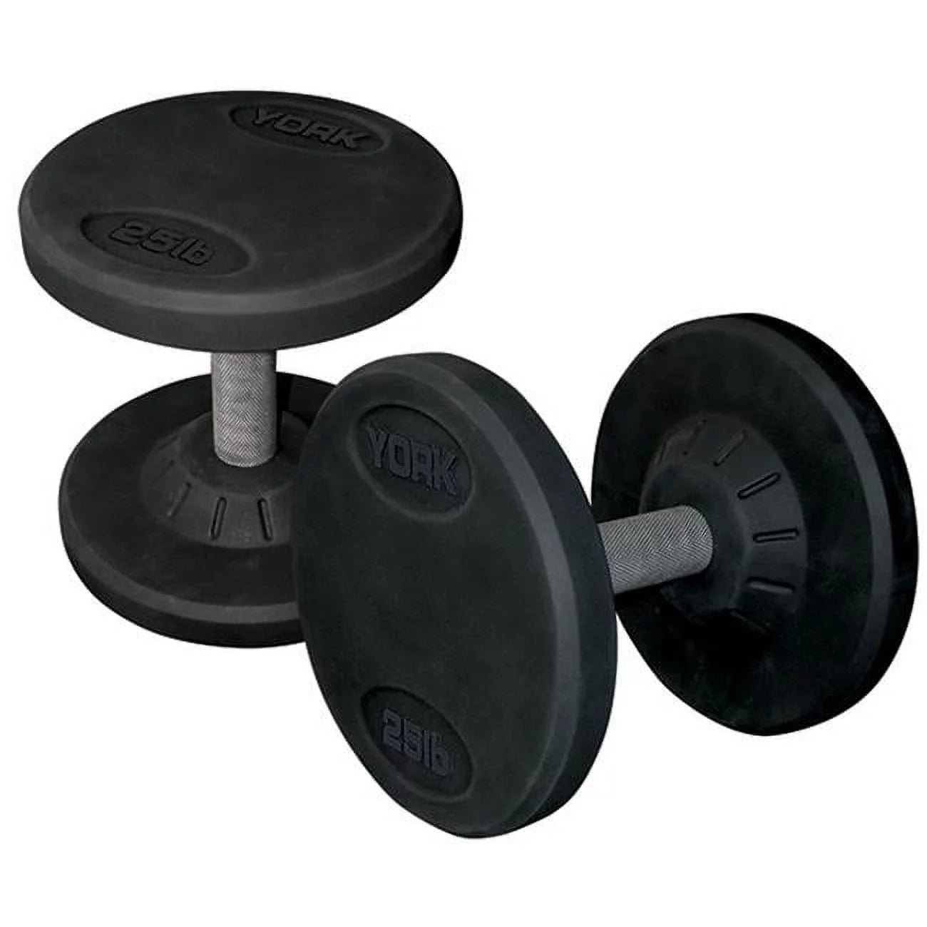 York Barbell Rubber Pro Style Dumbbell, - 55 lbs