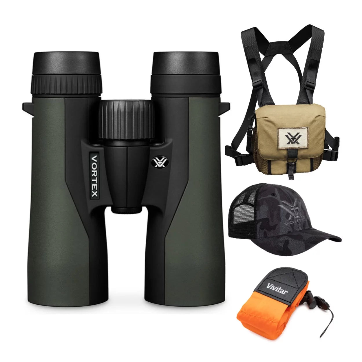 Vortex 10x42 Crossfire HD Roof Prism Binoculars w/Floating Strap & Vortex Hat