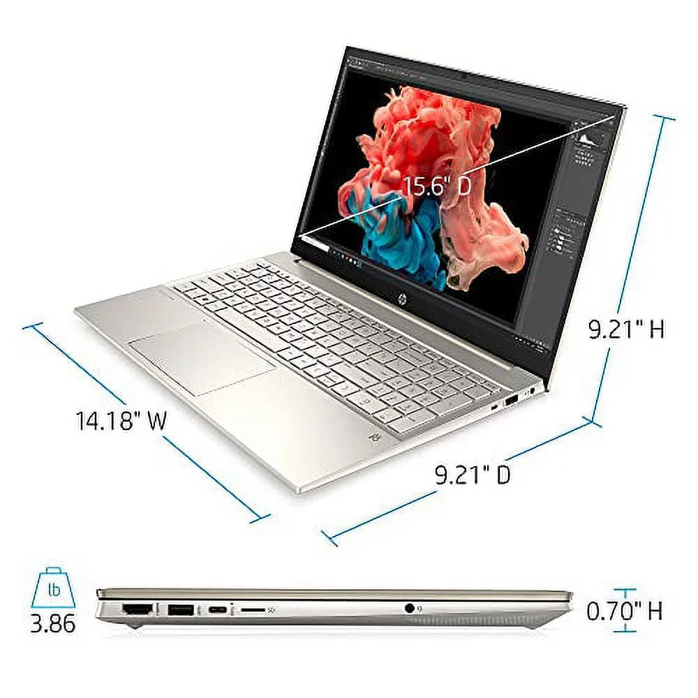 2022 HP Pavilion 15.6" FHD Touchscreen Laptop 11th Gen Intel Core i7-1165G7 16GB DDR4 512GB NVMe SSD Iris Xe Graphics HDMI USB-C WiFi-6 Bluetooth Backlit Keyboard Windows 10 Home w/ RATZK 32GB USB