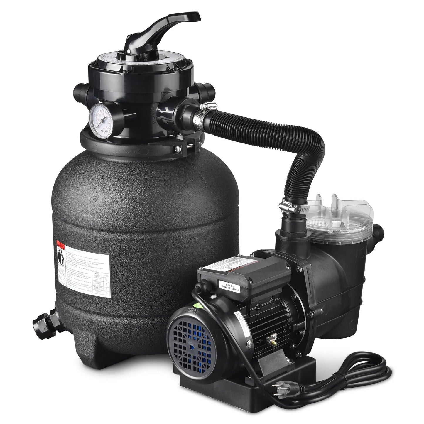 Yescom 12" Sand Filter Pump Above Ground Pool 4-Way Valve 2640GPH 3/4HP w/ Strainer