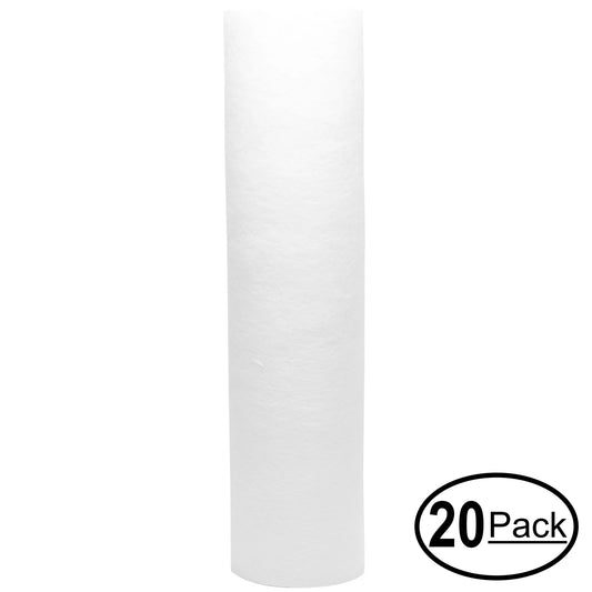 20-Pack Replacement Expres Water ClearFilterHousing Polypropylene Sediment Filter - Universal 10-inch 5-Micron Cartridge Express Water Clear 10" Filter Housing For RO System