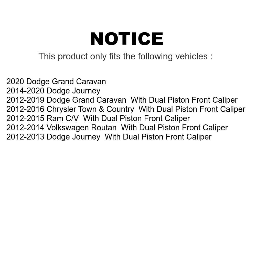 Transit Auto - Front Rear Disc Brake Rotors And Semi-Metallic Pads Kit For Dodge Grand Caravan Journey Chrysler Town & Country Ram C/V Volkswagen Routan K8F-100985