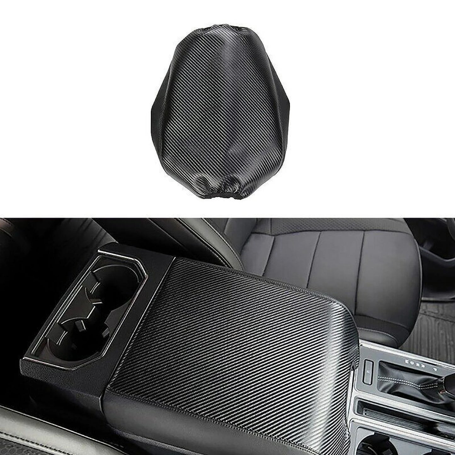 Teledu Leather Center Console Armrest Wrap Pad Protector F150 Carbon