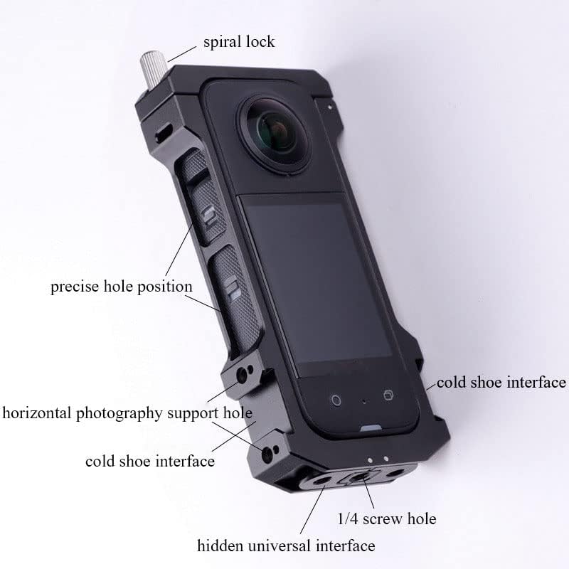 Aluminum Alloy Utility Frame Cage Insta360 X3 Cold Shoe Bezel Mount Protective Case Frame Panoramic Action Camera Accessories