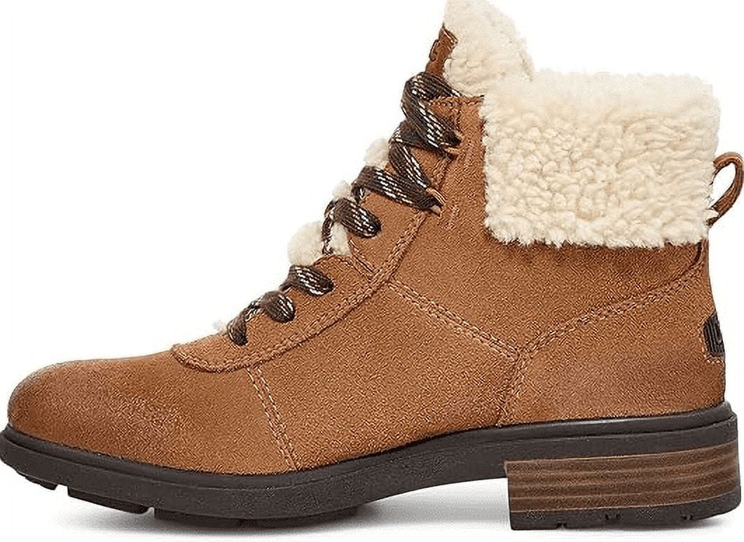 UGG Women's Harrison Cozy Lace-Up Waterproof Fashion Boot - Chestnut - Size 6