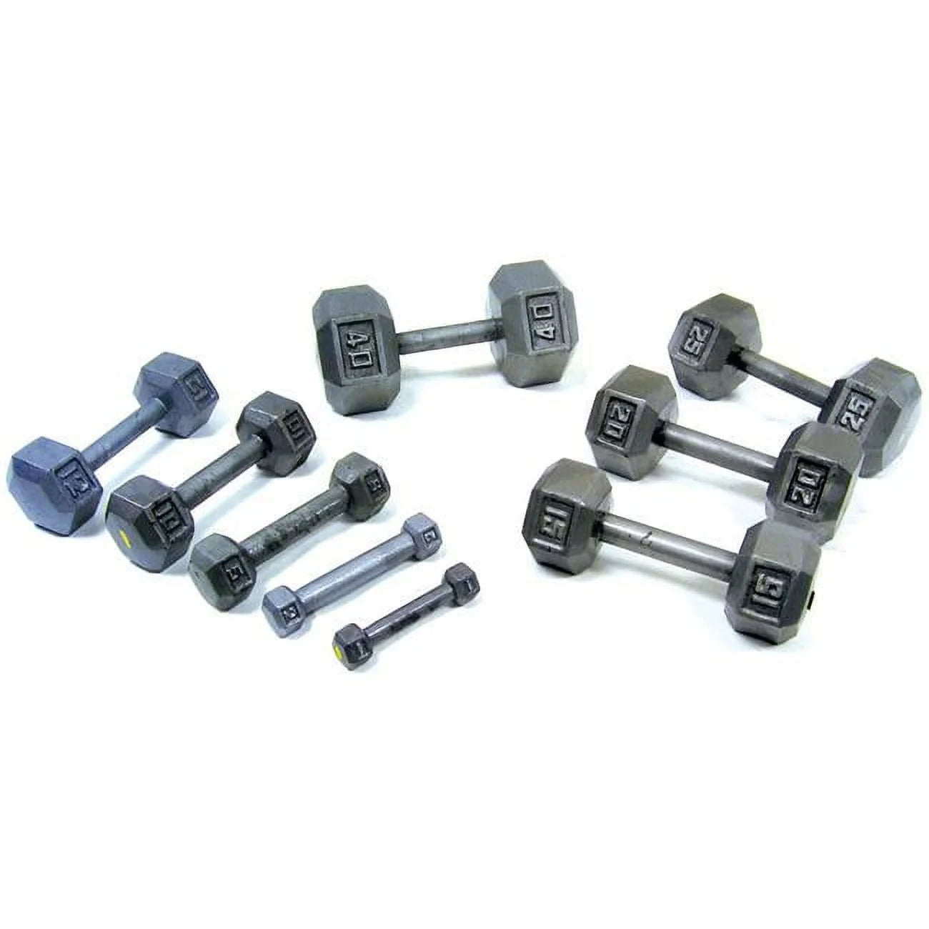 YorkBarbell 3479 80lbs Cast Iron Hex Dumbbell