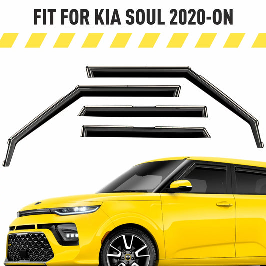 AEROGUYS in-Channel Window Deflectors Extra Resilient Window Visors Rain Guards Fit Kia Soul 2020-2024, Sun Visors, Wind Vent Visors, Car Accessories- 4pcs. AG0284