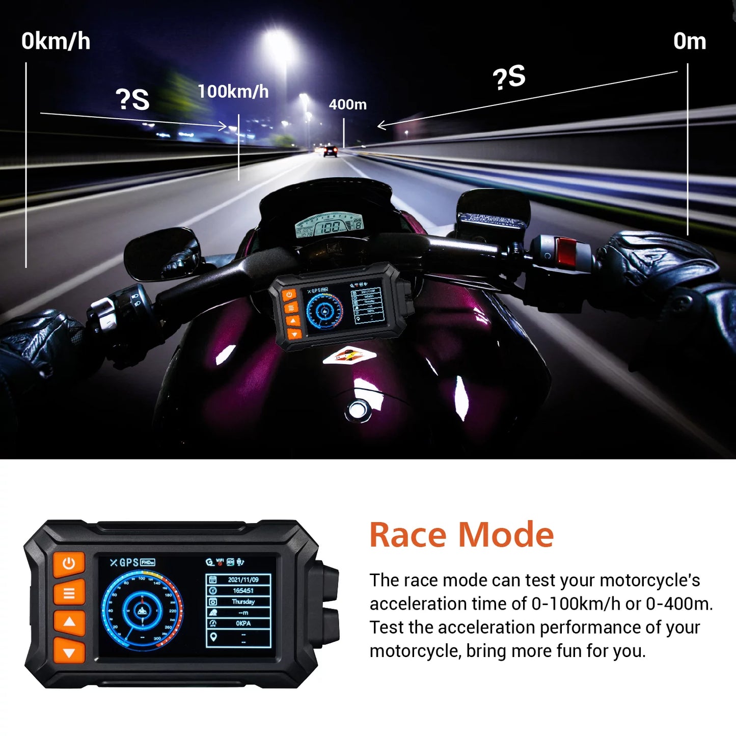 ZOMFOM MD30 Dual 2K 30fps/1080P 60fps Motorcycle Camera, All Waterproof Dash Cam 3'' LCD Front and Rear 150° Wide Angle with Wired Remote, Wi-Fi, GPS, EIS and Race Mode, Max up to 256GB